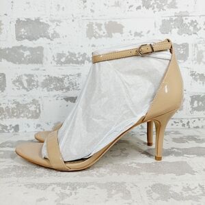 New Sam Edelman Patti Ankle Strap Nude Soft Beige Patent Sandal W198